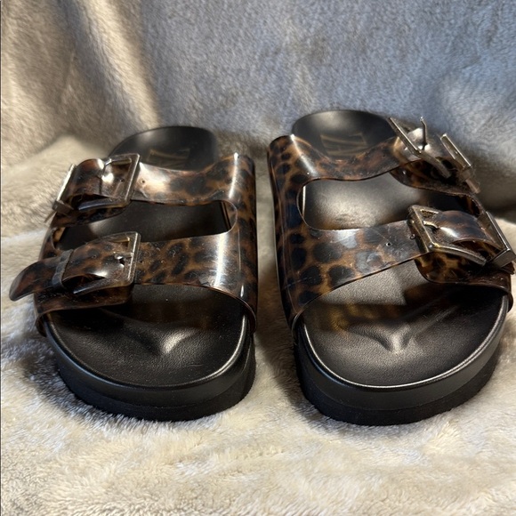 Zara Women's Brown Leopard Sandals New - Picture 4 of 8